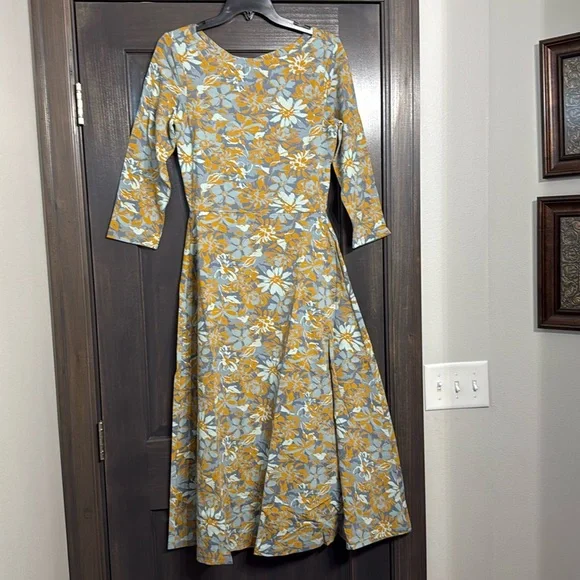 Pact | Dresses | Pact Nwt Scarlett Open Back Midi Dress Size M Brushstroke  Floral Organic Cotton | Poshmark
